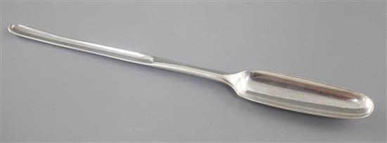 A George II silver marrow scoop, by Roger Hare, length 222mm Weight 1.5oz/48grms